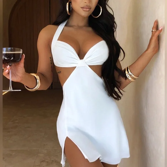Dresses | Babyboo Fashion White Cutout Mini Dress | Poshmark
